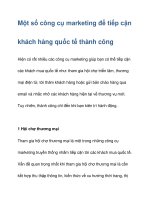Một số công cụ marketing để tiếp cận khách hàng quốc tế ppt