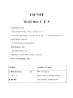 Giáo án Tiếng Việt lớp 1 - TẬP VIẾT - Tô chữ hoa: U Ư V docx