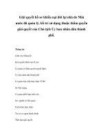 Giải quyết hồ sơ khiếu nại đòi lại nhà do Nhà nước đã quản lý, bố trí sử dụng thuộc thẩm quyền giải quyết của Chủ tịch Ủy ban nhân dân thành phố pps