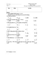 đề kiểm học kỳ II toán6 (có biểu điểm và ma trận)
