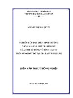 NGHIÊN CỨU ĐẶC ĐIỂM SINH TRƯỞNG NĂNG SUẤT VÀ CHẤT LƯỢNG MỦ CỦA MỘT SỐ DÒNG VÔ TÍNH CAO SU  TRÊN VÙNG ĐẤT ĐỎ TẠI GIA LAI VÀ ĐẮK LẮK