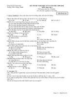 Đề thi đề nghị HK2 Sinh 6 đề 2