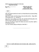 ĐỀ THI HK II  LỊCH SỬ LỚP  8 - TỰ LUẬN