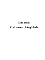 Giáo trình Kinh doanh chứng khoán docx