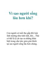 Vì sao người sống lâu hơn khỉ? ppt