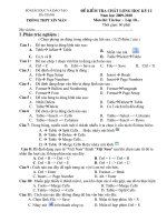 Đề thi kiem tra học kỳ II tin 10 hoc chuan