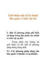 Giới thiệu một số kỹ thuật bảo quản vi sinh vật (tt) ppsx