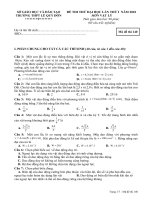Đề thi thử đại học lần 1 chuyên Lê Quý Đôn Quảng Trị