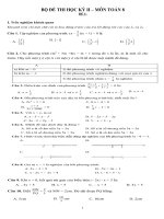 Bộ dề thi HK2- toán 8