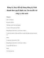 Đăng ký thay đổi nội dung đăng ký kinh doanh theo quyết định của Tòa án đối với công ty nhà nước docx