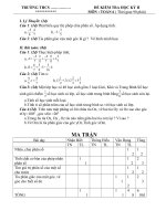 Đề Kiểm tra Học kỳ II môn Toán khối 6