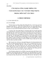 UDCNTT vào giảng dạy các VB nhật dụng