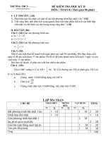 Đề Kiểm tra Học kỳ II môn Toán khối 8