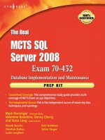 The Real MTCS SQL Server 2008 Exam 70/432 Prep Kit- P1 pptx