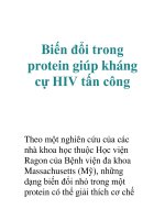 Biến đổi trong protein giúp kháng cự HIV tấn công docx