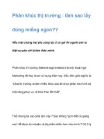 Phân khúc thị trường : làm sao lấy đúng miếng ngon?? Nếu một chàng trai yêu pot