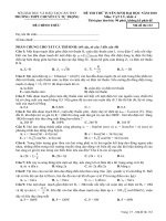 Đề thi thử trường chuyên Lý Tự Trọng  Cần Thơ lần 1