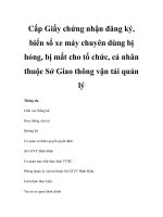 Cấp Giấy chứng nhận đăng ký, biển số xe máy chuyên dùng bị hỏng, bị mất cho tổ chức, cá nhân thuộc Sở Giao thông vận tải quản lý pdf