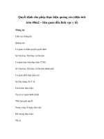 Quyết định cho phép thực hiện quảng cáo (diện tích trên 40m2 – liên quan đến lĩnh vực y tế) pptx