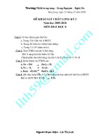 ĐỀ THI KSCL HÓA HỌC 8 (KỲ 1 -2009-2010)