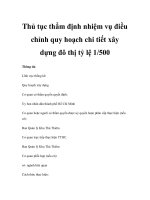 Thủ tục thẩm định nhiệm vụ điều chỉnh quy hoạch chi tiết xây dựng đô thị tỷ lệ 1/500 ppt