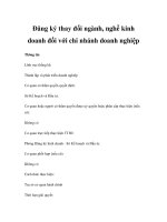 Đăng ký thay đổi ngành, nghề kinh doanh đối với chi nhánh doanh nghiệp pps
