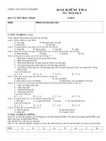 Đề kt học kì 2 sinh 8 good