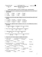 Đề kiểm tra anh 10 kì 2+ĐA