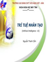 TRÍ TUỆ NHÂN TẠO (Nguyễn Thanh Cẩm) - Chương 1: Tổng quan về khoa học trí tuệ nhân tạo doc