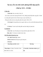 Lịch sử lớp 7 - Sự suy yếu của nhà nước phong kiến tập quyền (Thế kỷ XVI – XVIII) ppsx