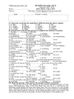 Đề kiể tra học kỳ II tiếng anh 8