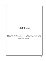 Báo cáo về thất nghiệp và giải pháp thất nghiệp tại Việt Nam.