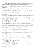 GTLN, GTNN của hàm số và ứng dụng