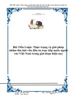 Bài Tiểu Luận: “Thực trạng và giải pháp nhằm thu hút vốn đầu tư trực tiếp nước ngoài vào Việt Nam trong giai đoạn hiện nay