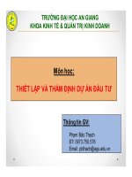 Thiết lập và thẩm định dự án đầu tư