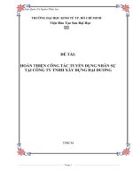 Đề tài tiểu luận hoàn thiện công tác tuyển dụng nhân sự tại công ty tnhh xây dựng đại dương