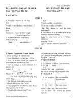 De cuong on thi HKII Tieng Anh 8