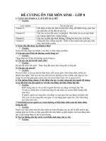 ĐỀ CƯƠNG ÔN THI MÔN SINH - LỚP 8