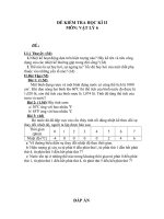 Đề Kiểm tra Học kỳ II môn Vật Lý khối lớp 6