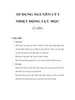Vật lý 10 nâng cao - ÁP DỤNG NGUYÊN LÝ I NHIỆT ĐỘNG LỰC HỌC (2 tiết) ppsx