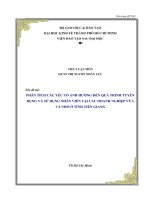 Đề tài tiểu luận phân tích các yếu tố ảnh hưởng đến quá trình tuyển dụng và sử dụng nhân viên tại các doanh nghiệp vừa và nhỏ ở TỈNH TIỀN GIANG