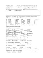 DE KT 1 TIET ANH 8 SỐ 1 LỚP 8(09-10)