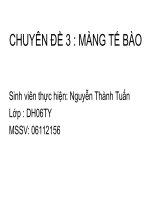 CHUYÊN ĐỀ 3: MÀNG TẾ BÀO pptx
