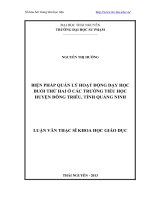 Biện pháp quản lý hoạt động dạy học buổi thứ hai ở các trường tiểu học huyện đông triều, tỉnh Quảng Ninh