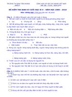 Đề Khoa học  CHKII (Quang)