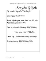 Chỉ đạo dạy học áp dụng công nghệ thông tin ở trường THCS Đồng Tiến docx