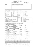 Kiểm tra học kì II Anh 7