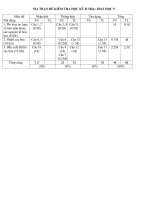 Ma trận đề đáp án hoá học 9