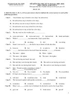 Đề Kiểm Tra Học Kỳ II Lớp 12 và đáp án