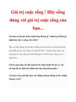 Giá trị cuộc sống ! Hãy sống đúng với giá trị cuộc sống của bạn... pdf